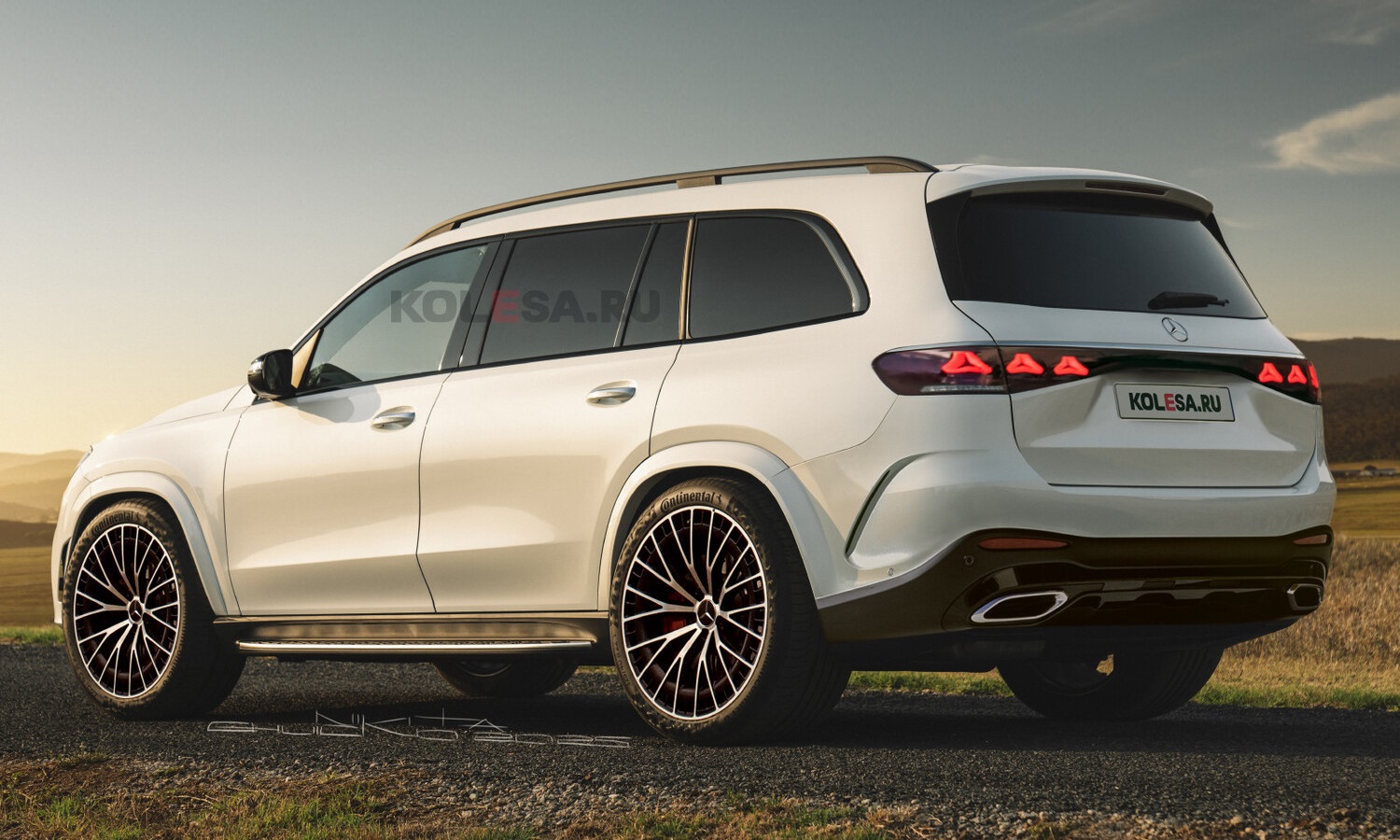 Mercedes-Benz GLS rear-side render by Kolesa