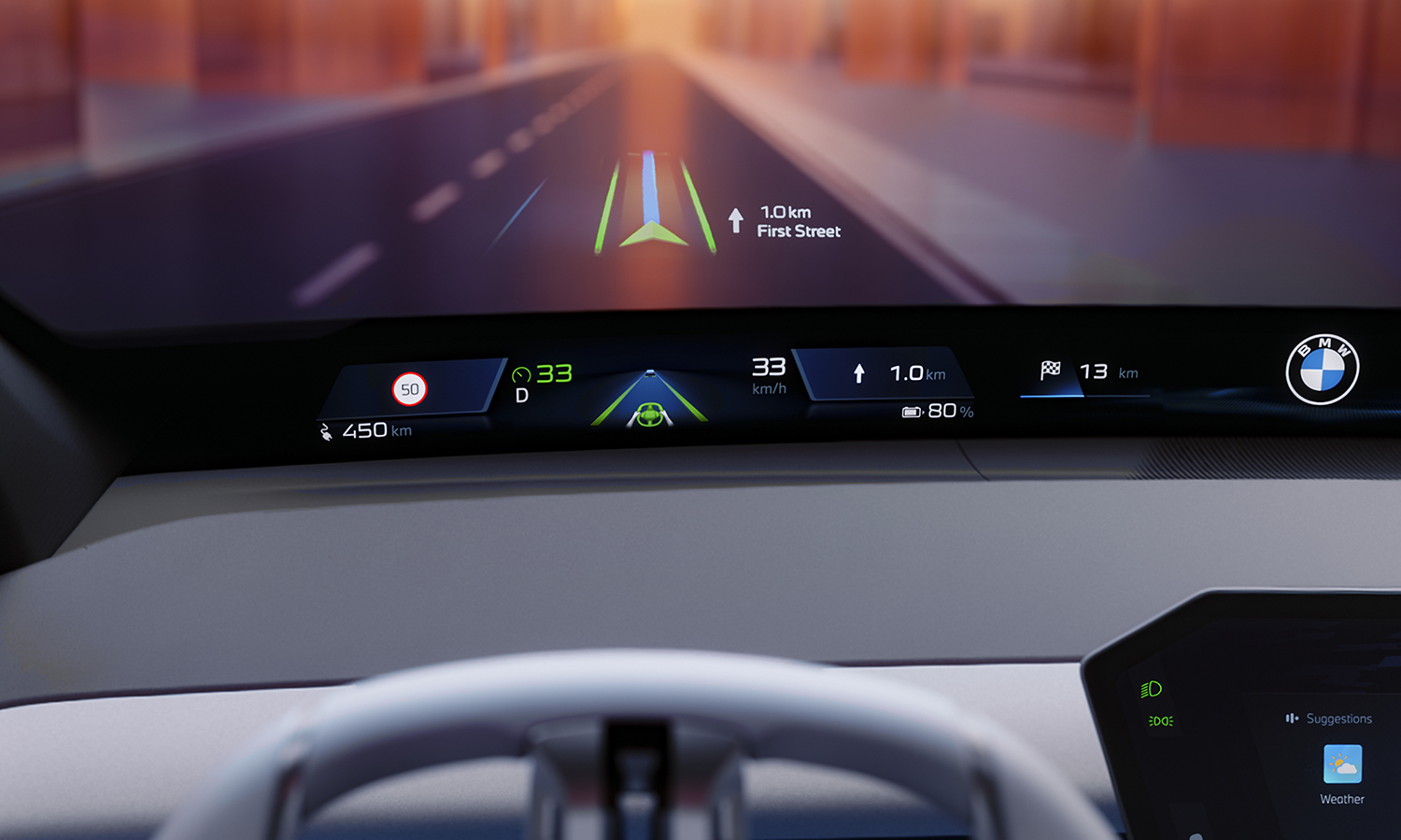 BMW Panoramic idrive head up display