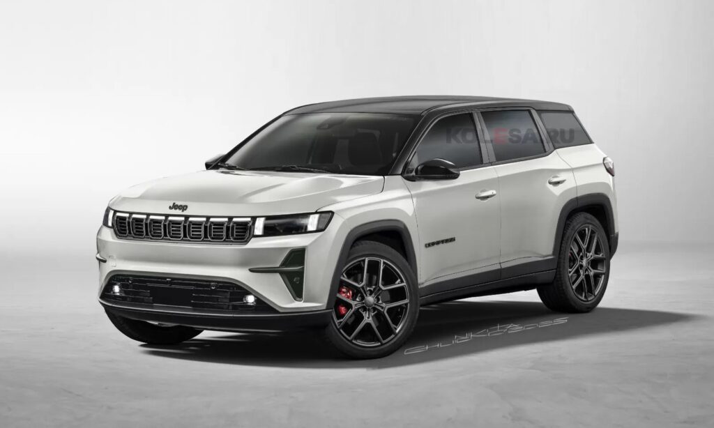 Jeep Compass front-side render by Kolesa