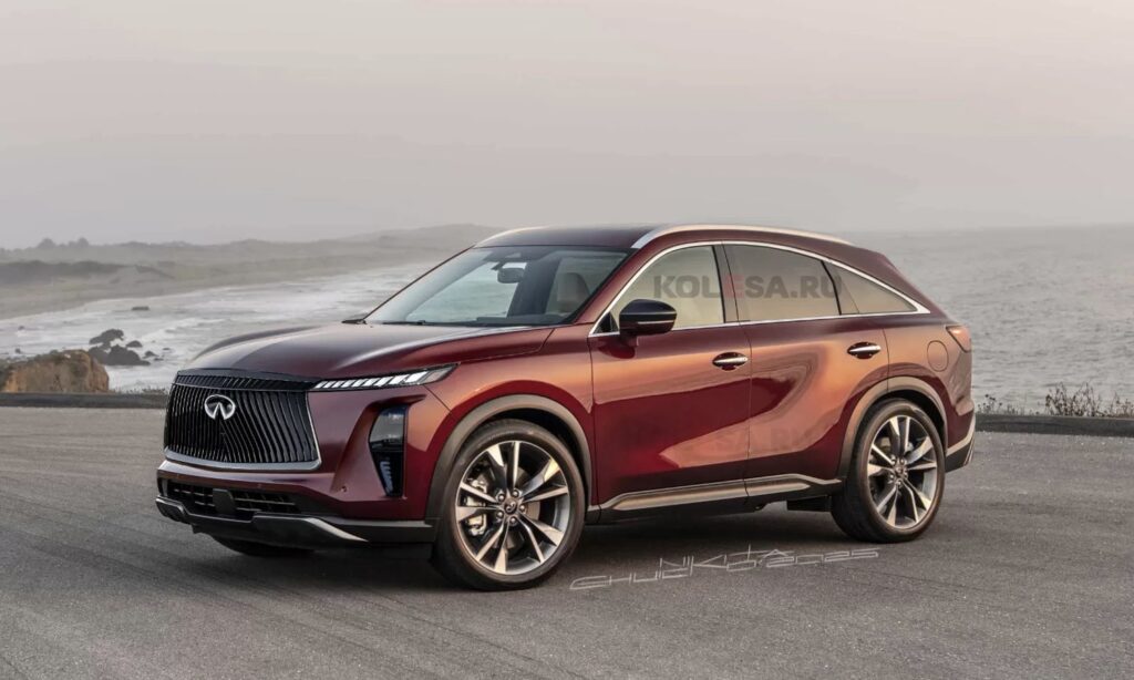 Nuevo Infiniti QX65 front-side render by Kolesa