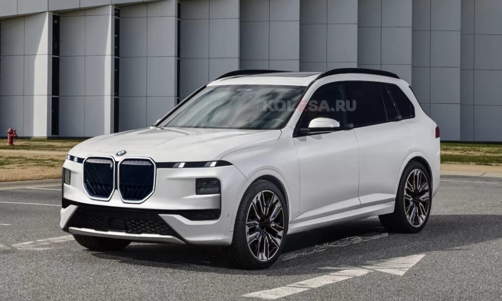BMW X7 front-side render by Kolesa