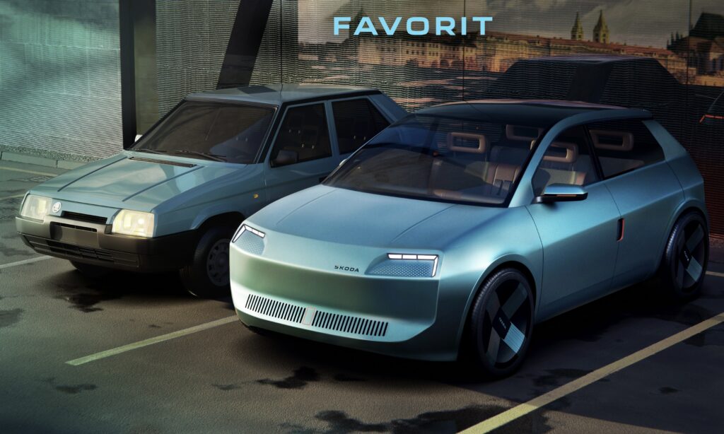 Skoda Favorit-E poster classic final render 12