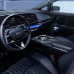 The 2026 Cadillac OPTIQ-V in Noir with Santorini Blue accents interior palette