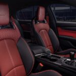 Interior view of the Curated by Cadillac 2026 Cadillac CT5-V Blackwing with Morello Red, Adrenaline Red and Jet Black interior colors.