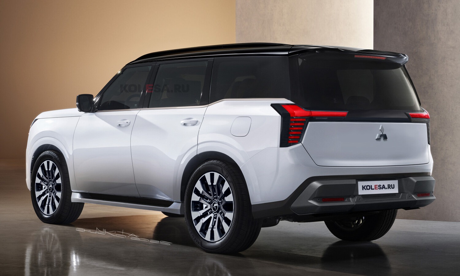 Mitsubishi Pajero rear-side render by Kolesa - Mitsubishi Montero rear-side render by Kolesa