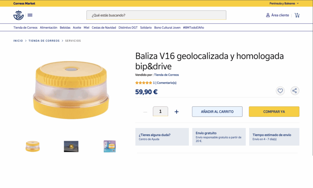 Correos Baliza V-16 0