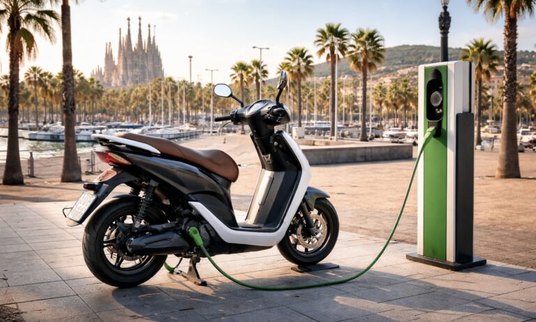 Blandede ladestandere til elbiler og motorcykler i Barcelona