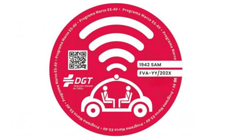 Etiqueta roja ES‑AV de la DGT