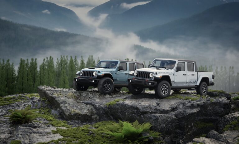 The 2026 Jeep® Wrangler Rockslide, the fifth Twelve 4 Twelve special edition, pairs bold Blue Agave, Jean Blue and Indigo Blue accents with an Anvil body-color roof and steel rock rails for a fresh, tonal take on the Wrangler’s trail-ready capability.