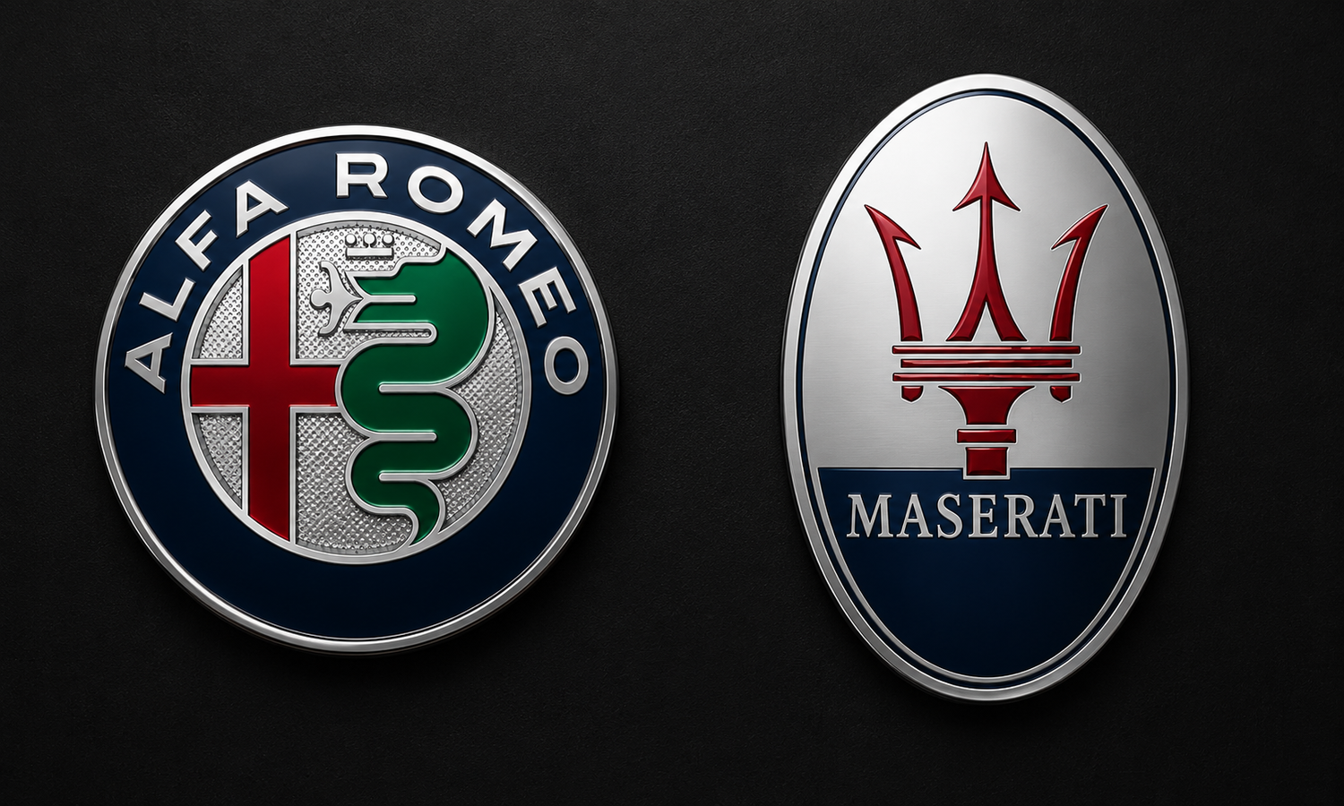 Alfa Romeo logo vs Maserati logo