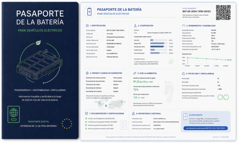 Pasaporte batería coches eléctricos